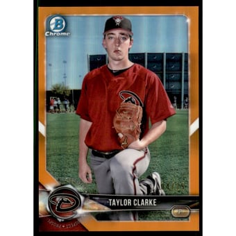 2018 Bowman Chrome Prospects Orange Refractors #BCP113 Taylor Clarke