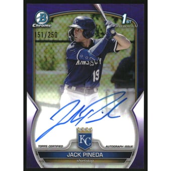 2023 Bowman Chrome Prospect Autographs Purple Refractors #CPAJPI Jack Pineda