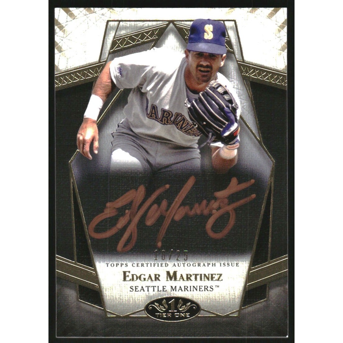 2022 Topps Tier One Prime Performers Autographs Bronze Ink #PPAEM Edgar Martinez. rookie card picture