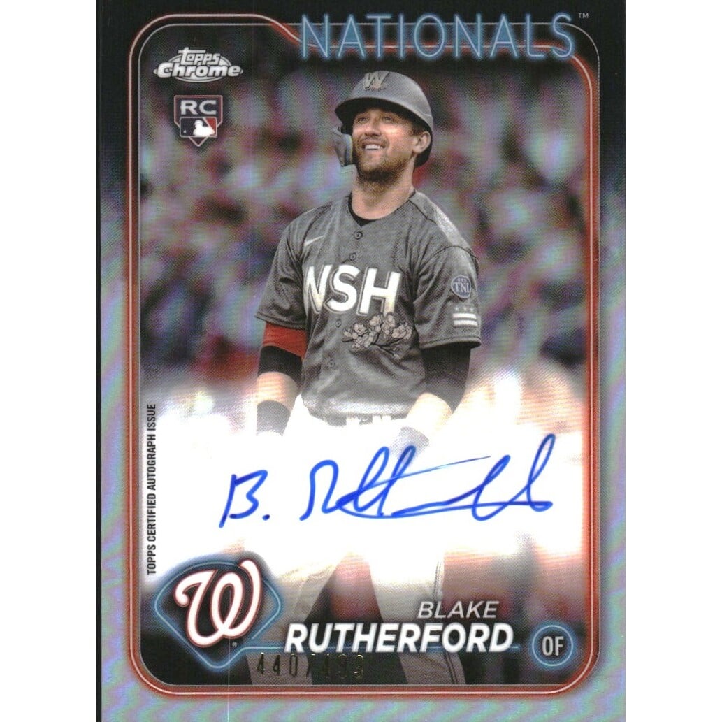2024 Topps Chrome Rookie Autographs Refractors #RABR Blake Rutherford. rookie card picture