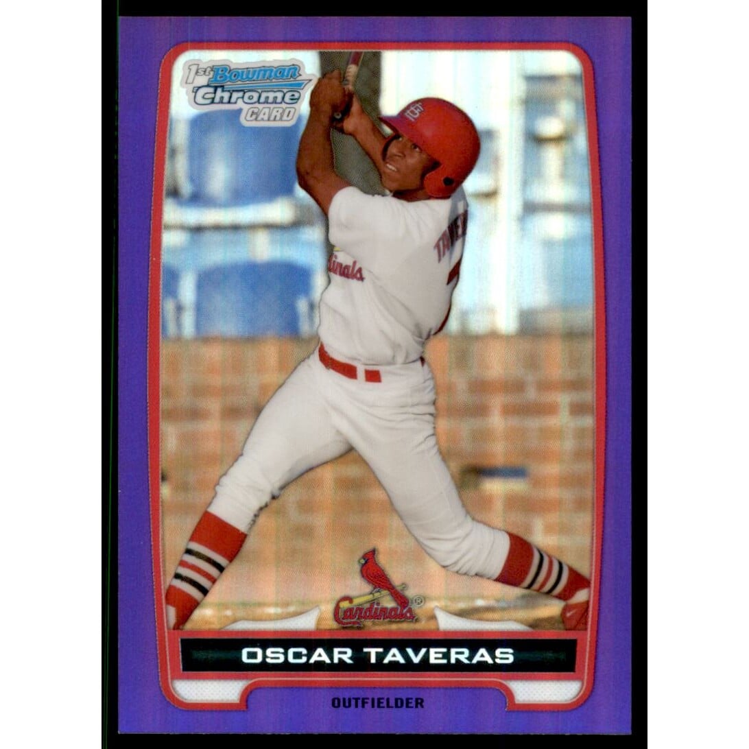 2012 Bowman Chrome Prospects Purple Refractors #BCP102 Oscar Taveras. rookie card picture