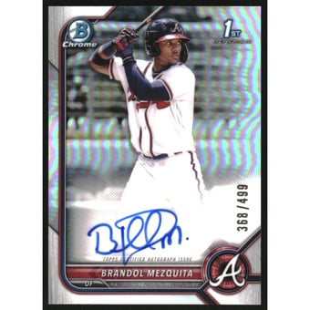 2022 Bowman Chrome Prospect Autographs Refractors #CPABMQ Brandol Mezquita