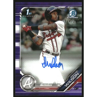 2019 Bowman Chrome Prospect Autographs Purple Refractors #CPAIW Isranel Wilson