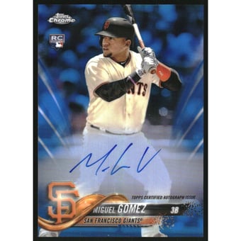 2018 Topps Chrome Rookie Autographs Blue Refractors #RAMG Miguel Gomez