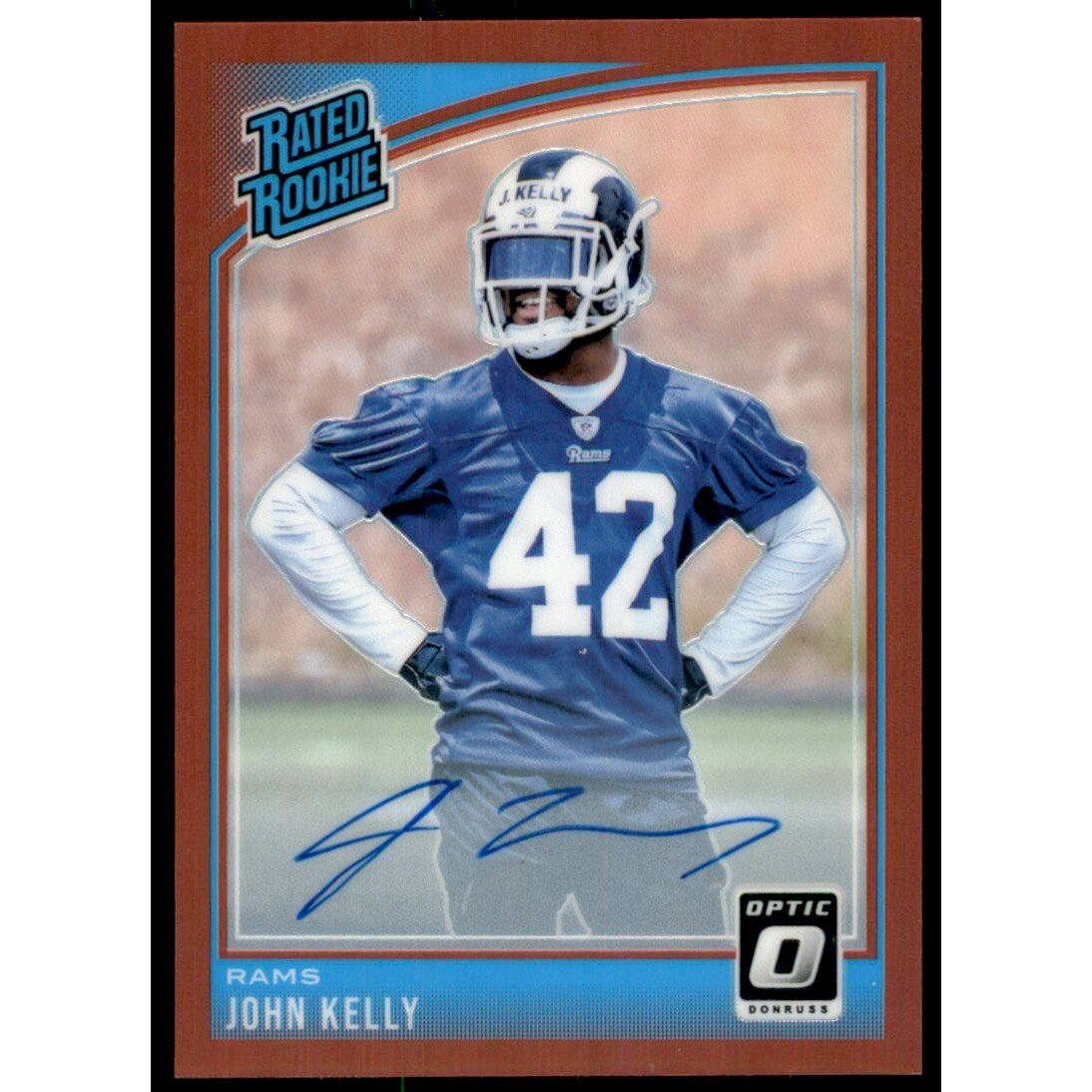 2018 Donruss Optic Rated Rookies Autographs Red #195 John Kelly. rookie card picture