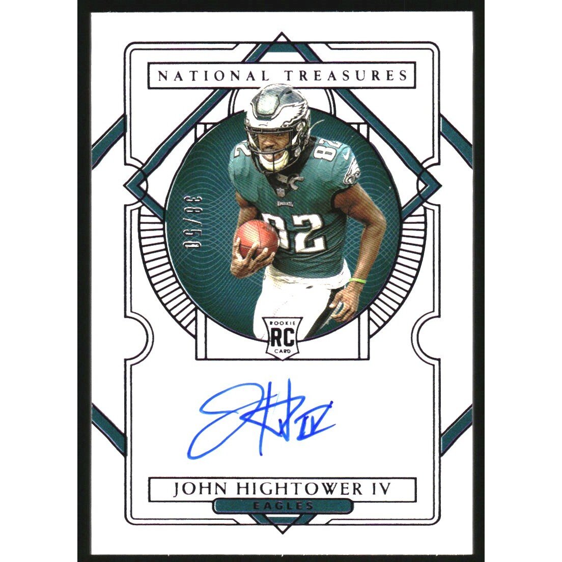 2020 Panini National Treasures Purple #147 John Hightower IV AU. rookie card picture