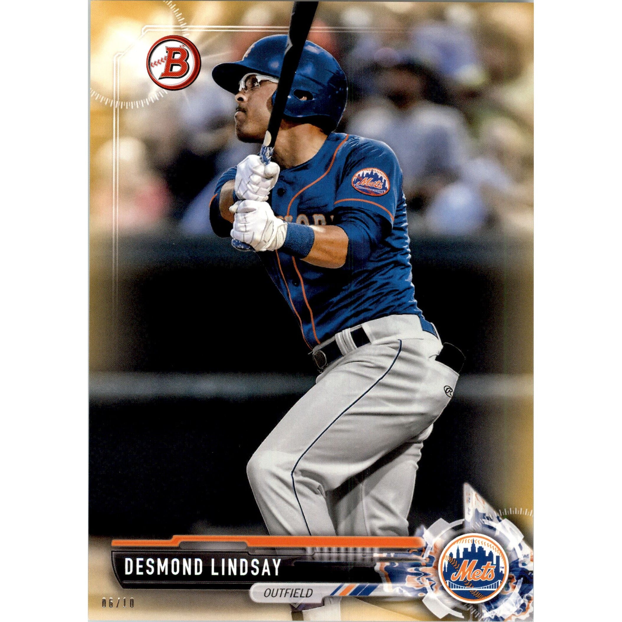 2017 Bowman Draft 5x7 Gold #BD142 Desmond Lindsay. rookie card picture