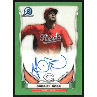 2014 Bowman Chrome Prospect Autographs Green Refractors #BCAPGR Gabriel Rosa