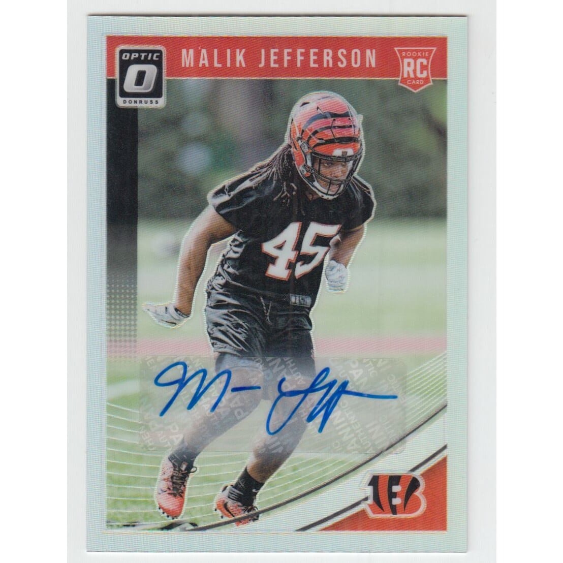 2018 Donruss Optic Rookie Autographs Holo #123 Malik Jefferson. rookie card picture