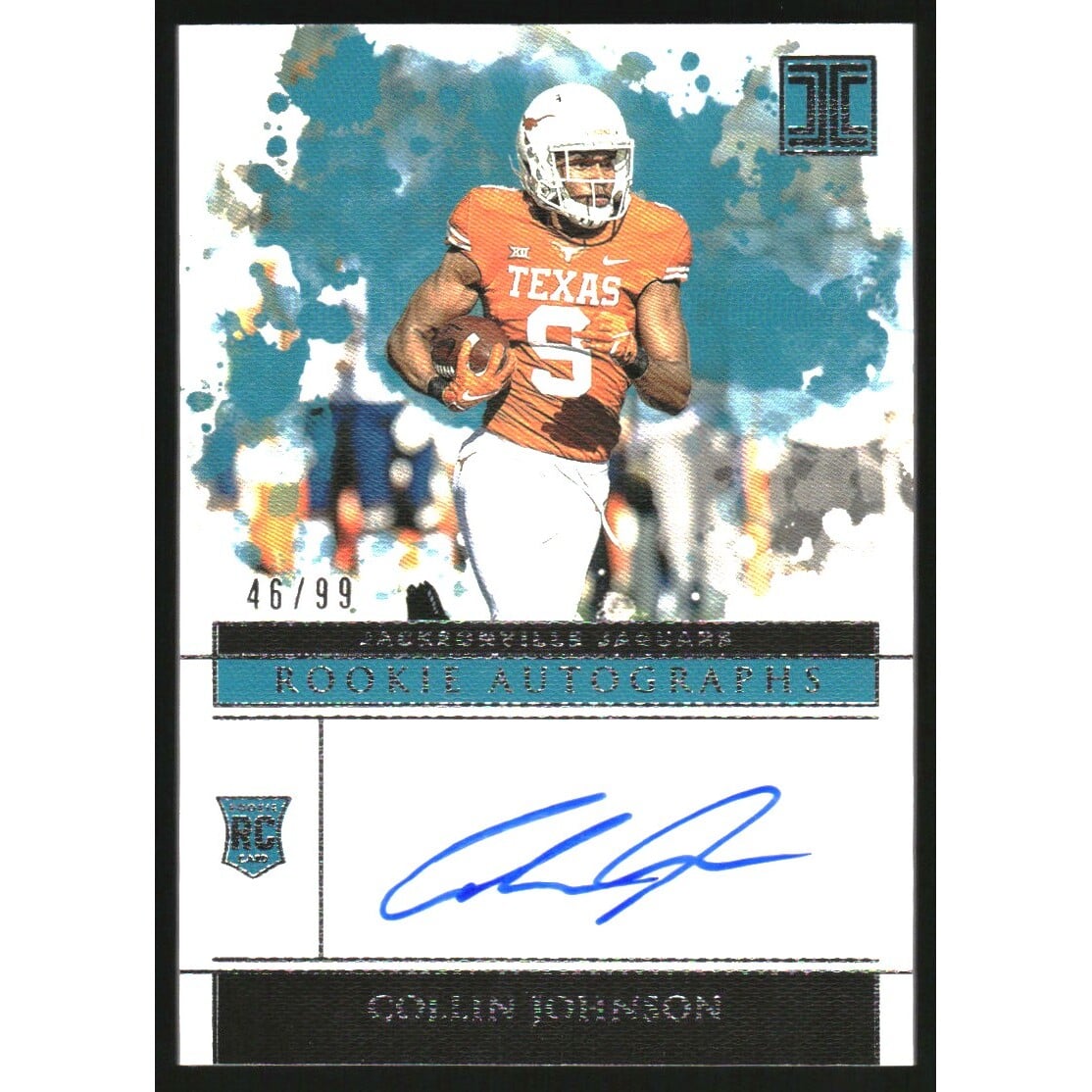 2020 Panini Impeccable Rookie Autographs #170 Collin Johnson. rookie card picture