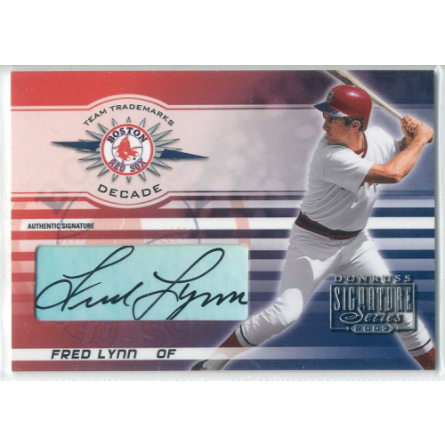 2003 Donruss Signature Team Trademarks Autographs Decade #10 Fred Lynn. rookie card picture