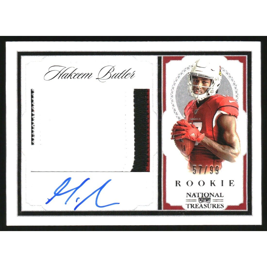 2019 Panini National Treasures Crossover Rookie Patch Autographs #29 Hakeem Butler. rookie card picture