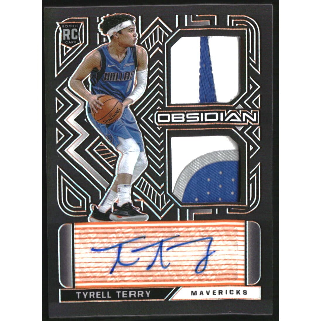 2020-21 Panini Obsidian Rookie Jersey Ink Electric Etch Orange #28 Tyrell Terry