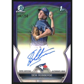 2023 Bowman Chrome Prospect Autographs Purple Refractors #CPASR Sem Robberse