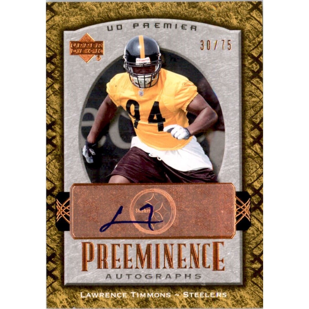 2007 Upper Deck Premier Preeminence Autographs Bronze #PRELT Lawrence Timmons. rookie card picture