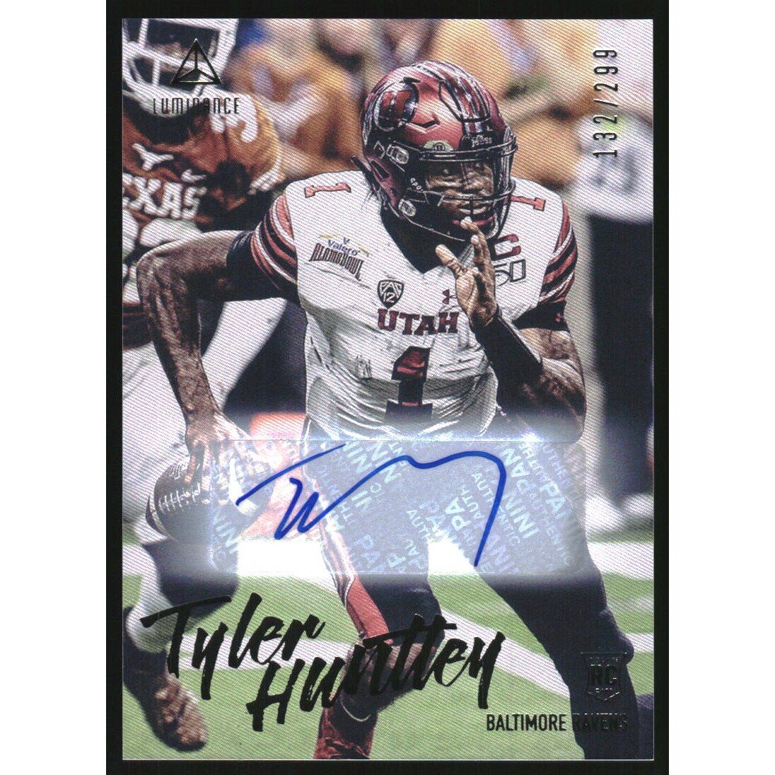 2020 Panini Luminance Rookie Luminance Autographs #170 Tyler Huntley/299. rookie card picture