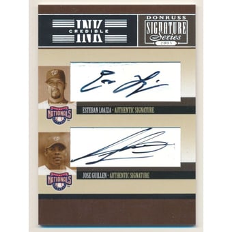 2005 Donruss Signature INKcredible Combos #26 Esteban Loaiza/Jose Guillen T4