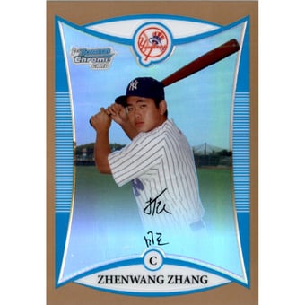 2008 Bowman Chrome Prospects Gold Refractors #BCP131 Zhenwang Zhang