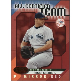 2002 Leaf Certified All-Certified Team Mirror Red #9 Roger Clemens