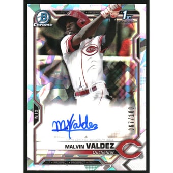 2021 Bowman Chrome Prospect Autographs Atomic Refractors #CPAMV Malvin Valdez