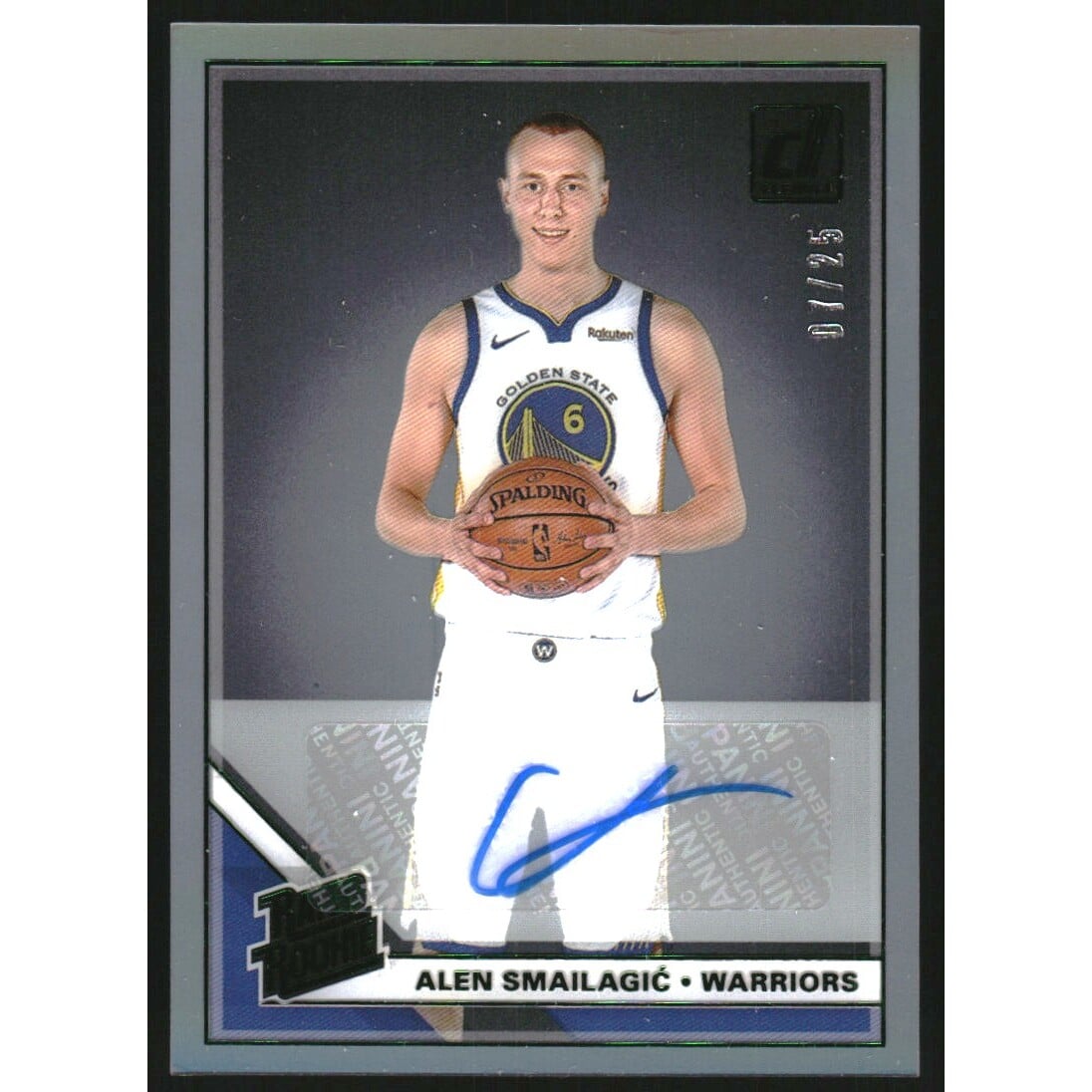 2019-20 Clearly Donruss Rated Rookie Autographs Green #35 Alen Smailagic. rookie card picture