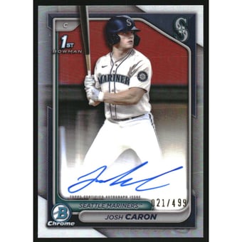 2024 Bowman Chrome Draft Autographs Refractors #CPAJCA Josh Caron