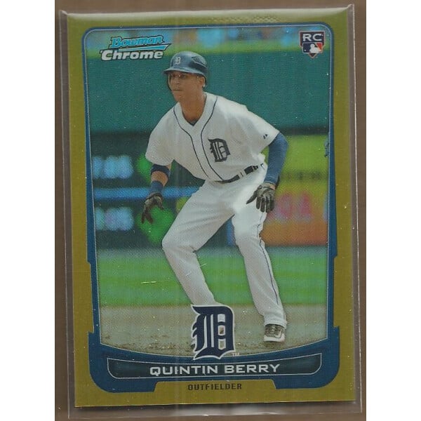 2012 Bowman Chrome Draft Gold Refractors #16 Quintin Berry. rookie card picture