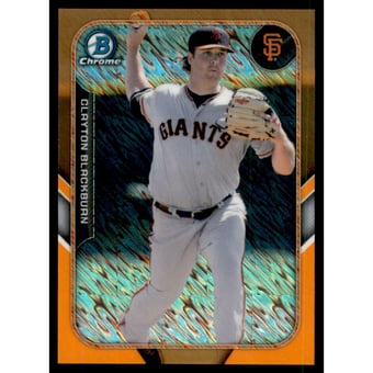 2015 Bowman Chrome Farm's Finest Minis Orange Shimmer Refractors #FFMCBL Clayton Blackburn