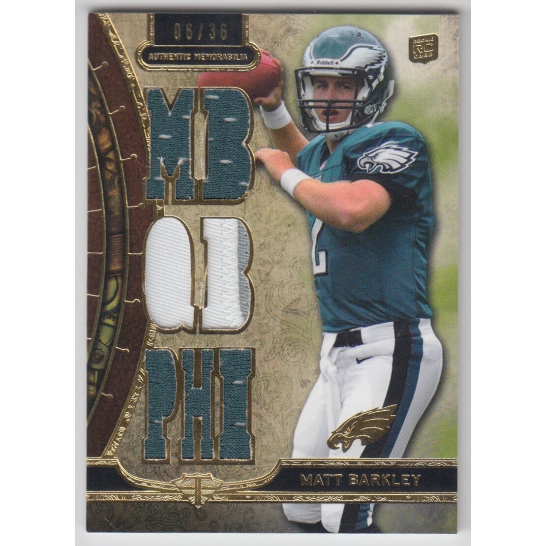 2013 Topps Triple Threads Relics #TTRMA Matt Barkley. rookie card picture