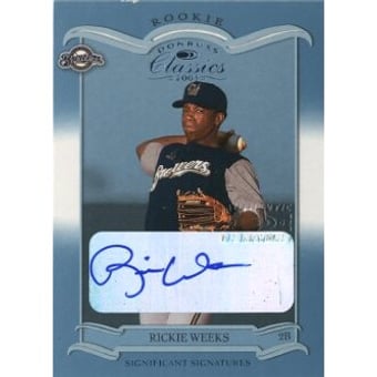 2003 Donruss Classics Significant Signatures #208 Rickie Weeks ROO/10