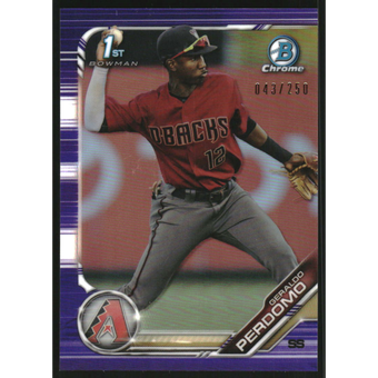 2019 Bowman Chrome Prospects Purple Refractors #BCP191 Geraldo Perdomo