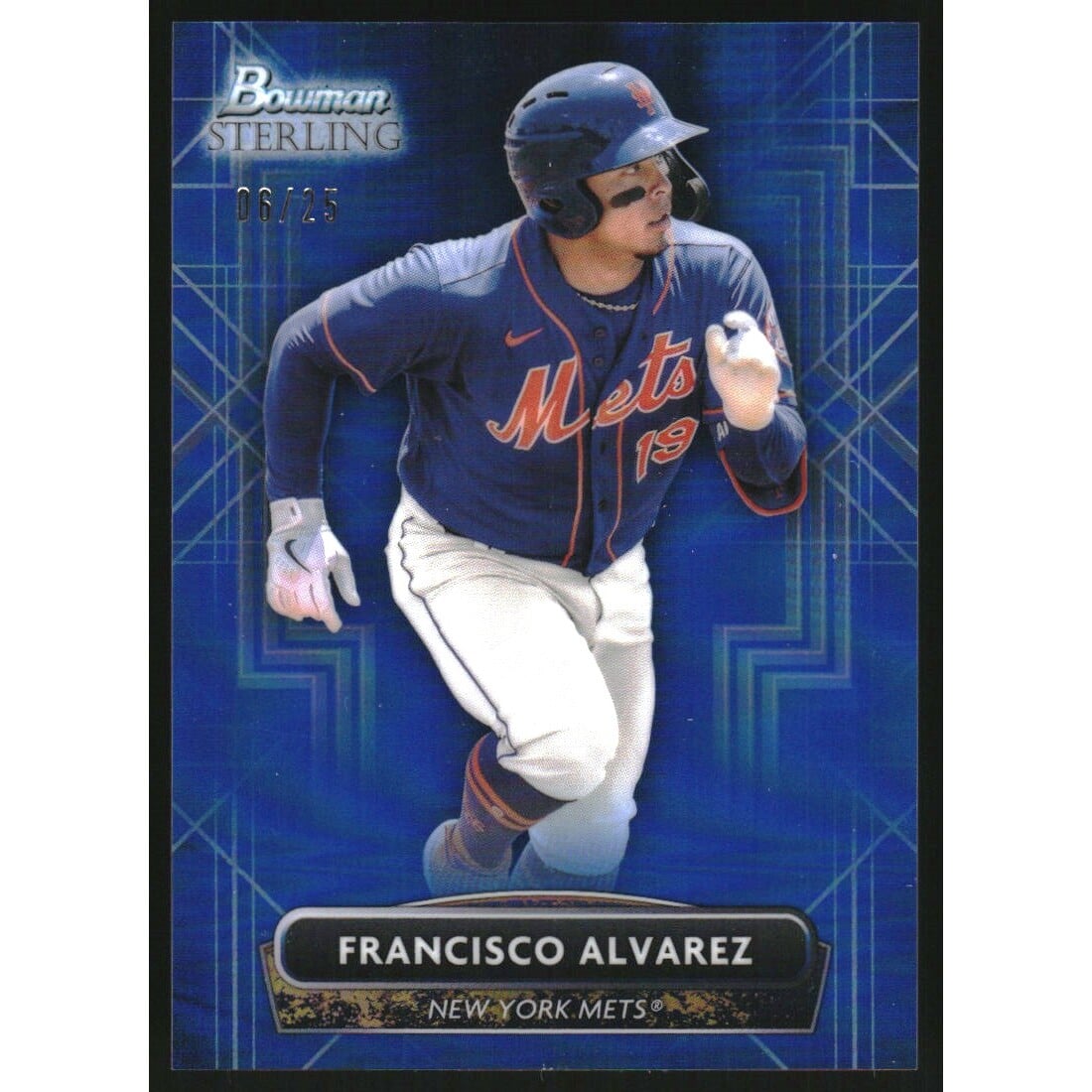 2022 Bowman Sterling Prospects Blue Refractors #BSP95 Francisco Alvarez. rookie card picture