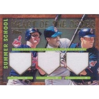 2002 Topps Summer School Heart of the Order Relics #HTOTGA Jim Thome/Juan Gonzalez/Roberto Alomar B. rookie card picture