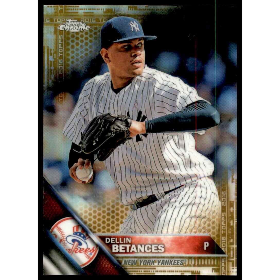 2016 Topps Chrome Gold Refractors #168 Dellin Betances. rookie card picture