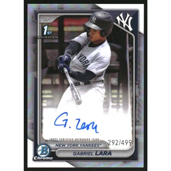 2024 Bowman Chrome Prospect Autographs Refractors #CPAGL Gabriel Lara