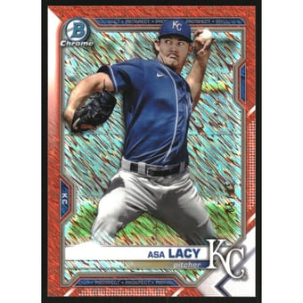 2021 Bowman Chrome Prospects Orange Shimmer Refractors #BCP194 Asa Lacy