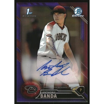 2016 Bowman Chrome Prospect Autographs Purple Refractors #CPAABA Anthony Banda