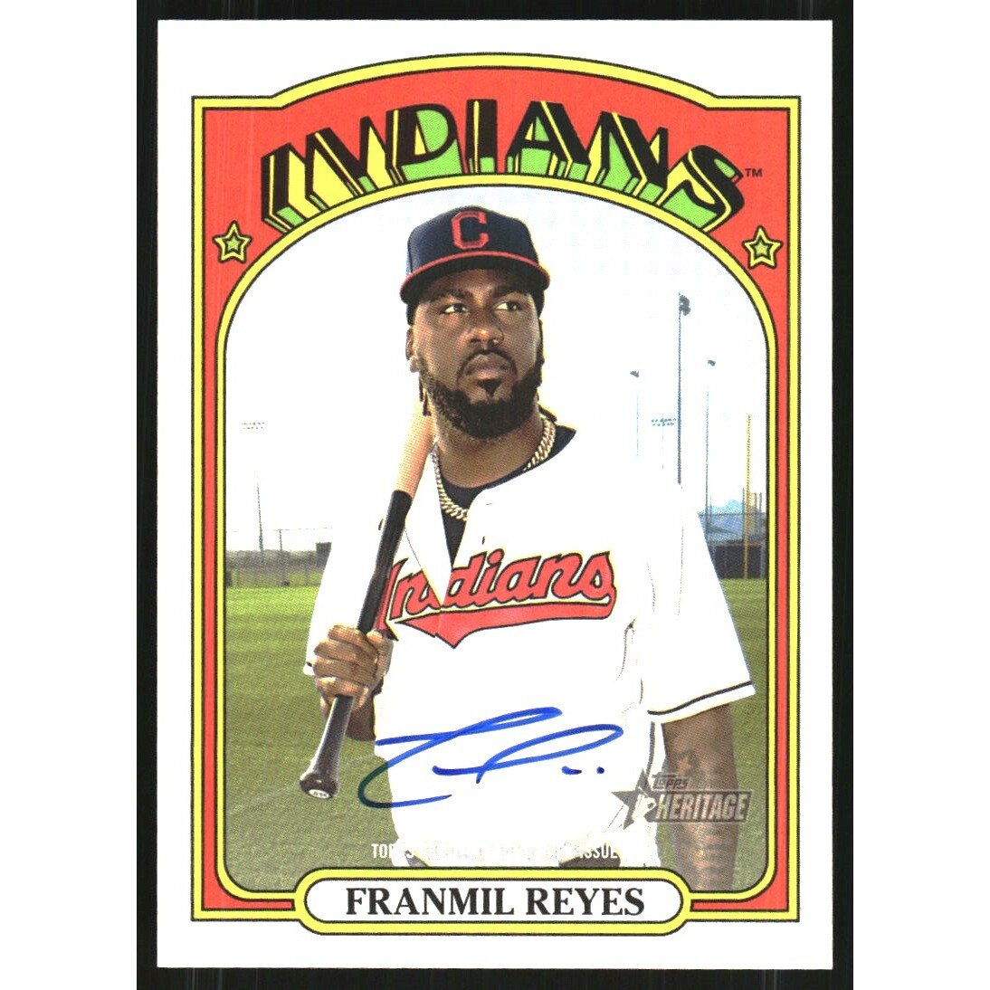 2021 Topps Heritage Real One Autographs #ROAFR Franmil Reyes. rookie card picture