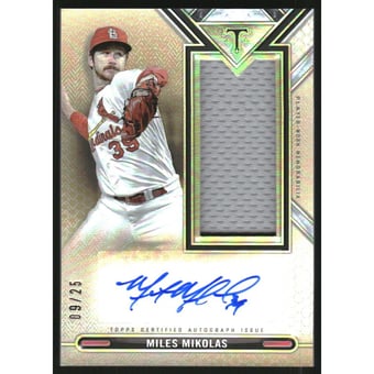2021 Topps Triple Threads Single Jumbo Relic Autographs Gold #ASJRMM Miles Mikolas