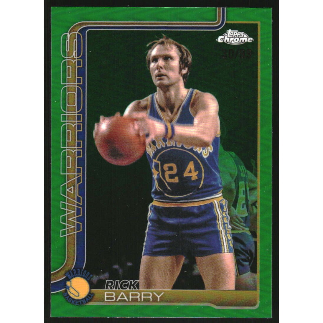 2025-26 Topps Chrome Green Refractors #249 Rick Barry. rookie card picture