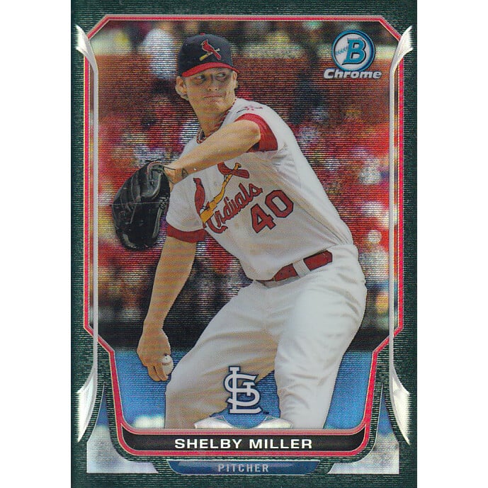 2014 Bowman Chrome Black Static Refractors #173 Shelby Miller. rookie card picture