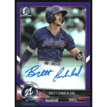 2018 Bowman Chrome Prospect Autographs Purple Refractors #CPABC Brett Cumberland