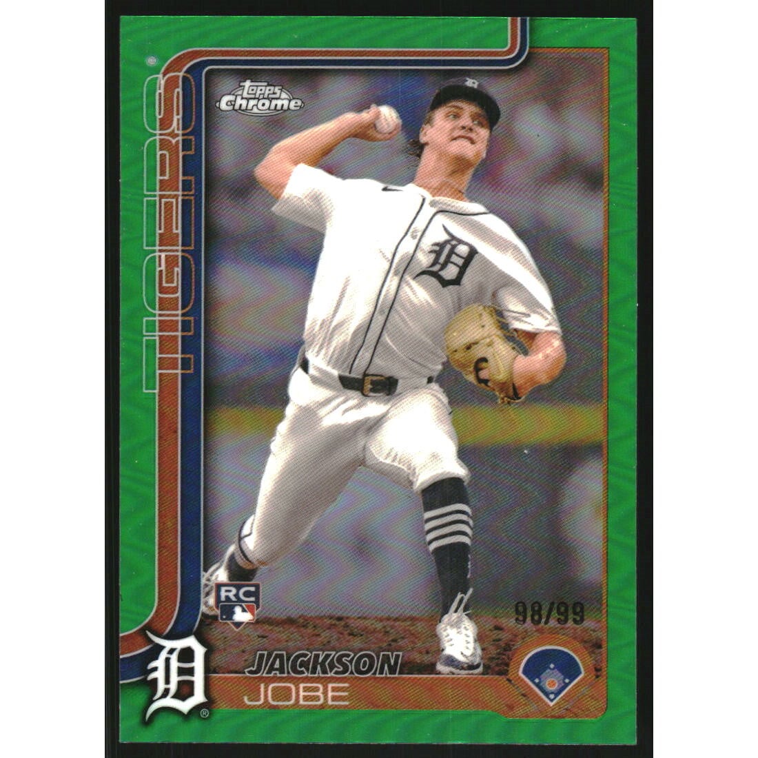 2025 Topps Chrome Green Refractors #249 Jackson Jobe. rookie card picture