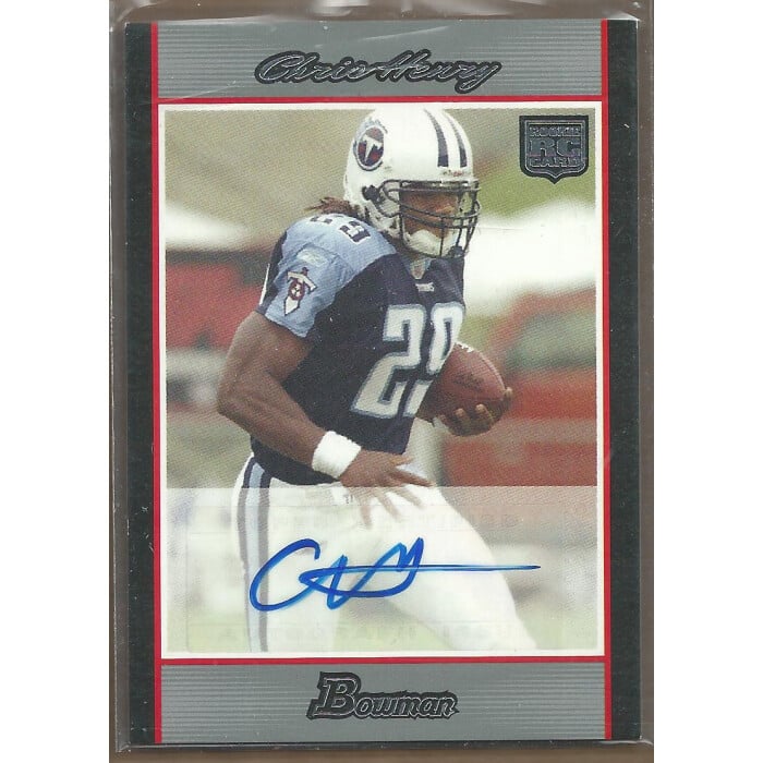2007 Bowman Rookie Autographs #BAVCH Chris Henry RB/199. rookie card picture