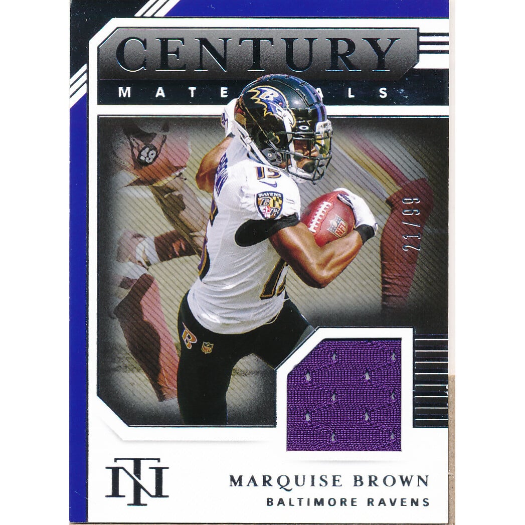 2020 Panini National Treasures Century Materials #61 Marquise Brown. rookie card picture