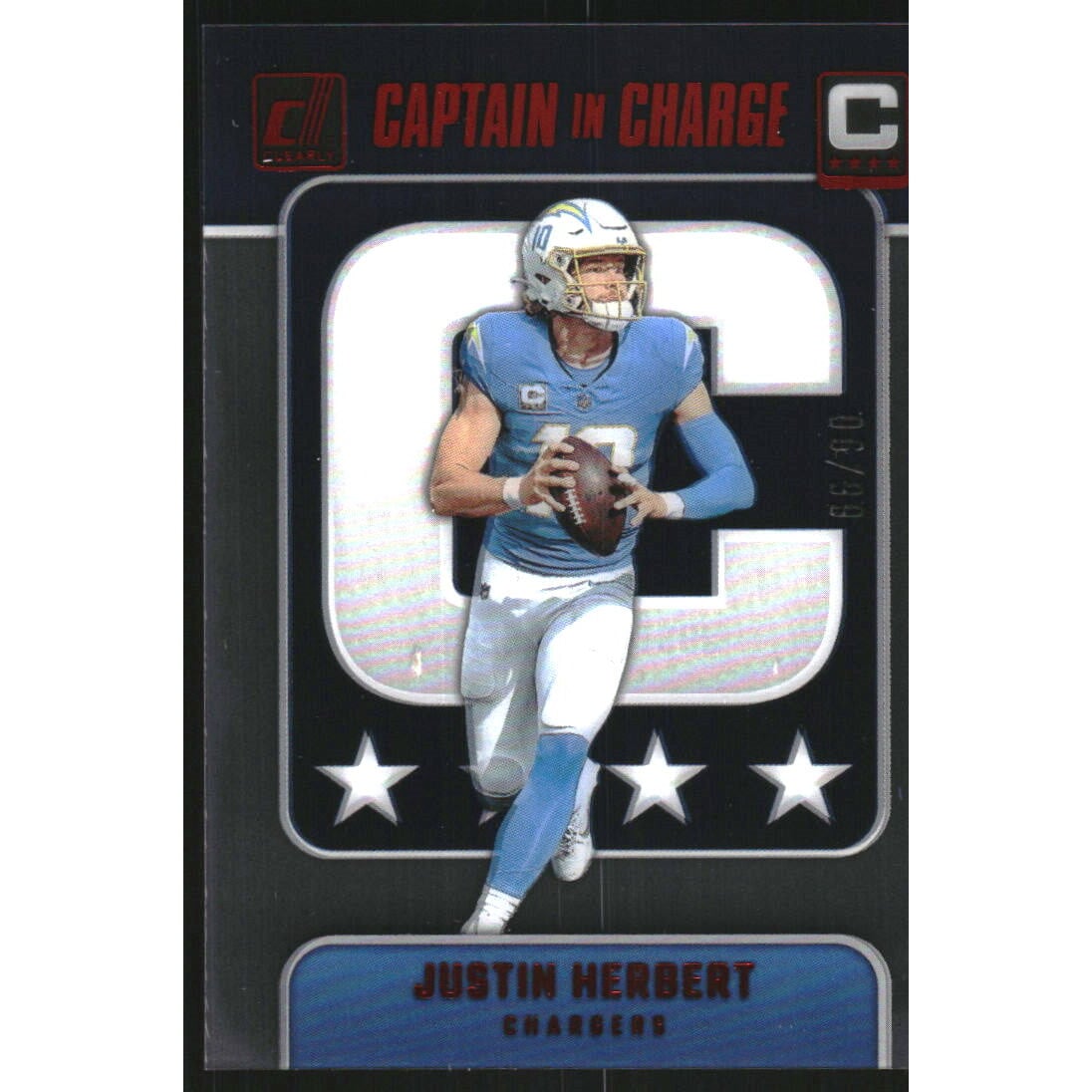 2024 Clearly Donruss Clearly Captain In Charge Red #7 Justin Herbert. rookie card picture