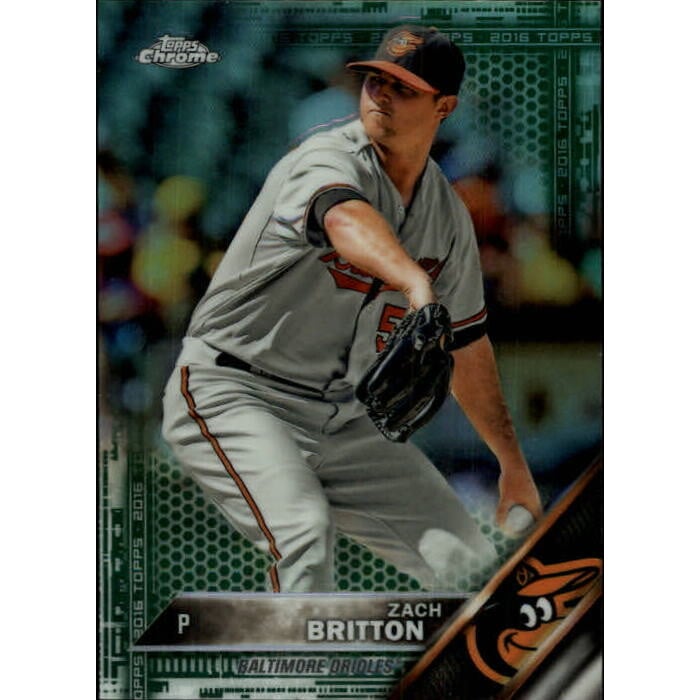 2016 Topps Chrome Green Refractors #155 Zach Britton. rookie card picture