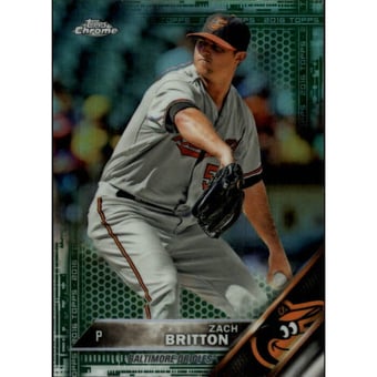 2016 Topps Chrome Green Refractors #155 Zach Britton