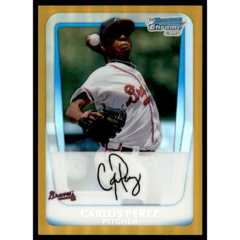 2011 Bowman Chrome Prospects Gold Refractors #BCP108 Carlos Perez