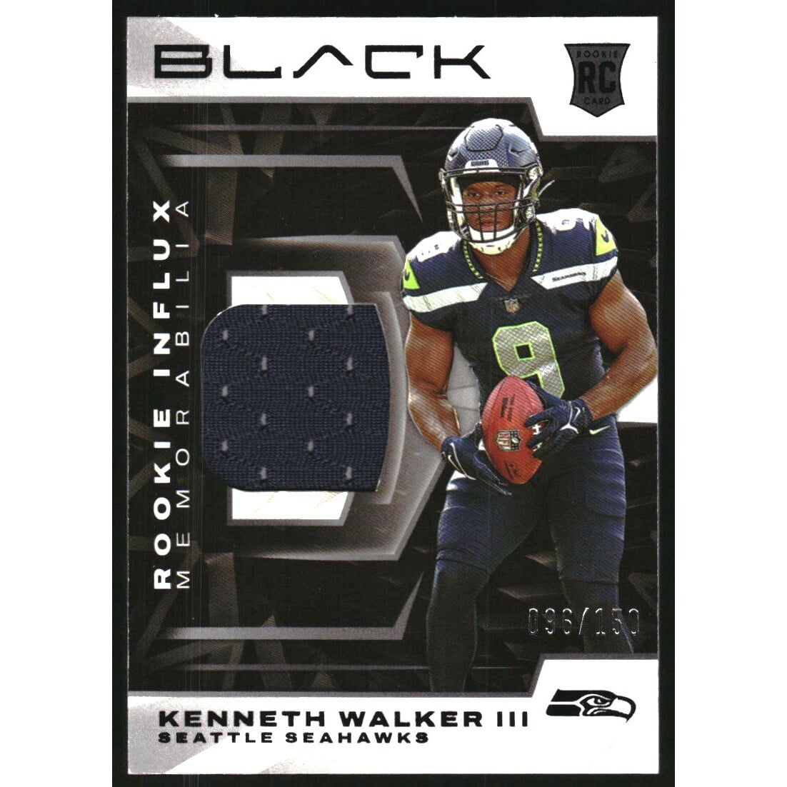 2022 Panini Black Rookie Influx Memorabilia #8 Kenneth Walker III. rookie card picture